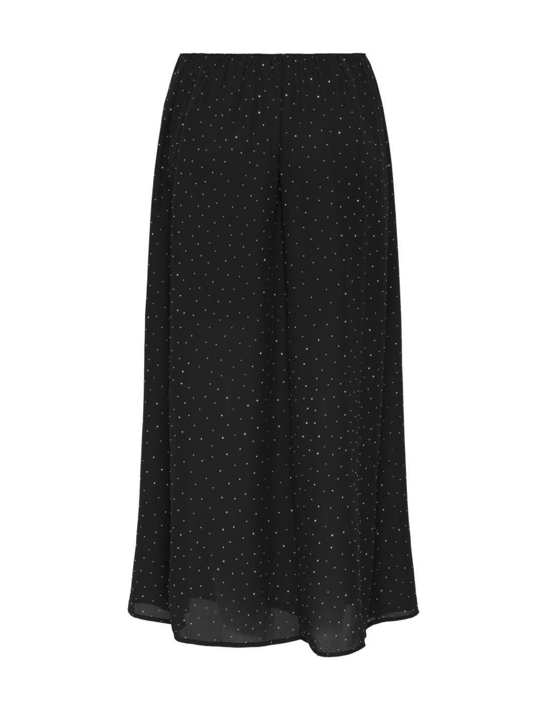 Falda Only Zeke negra con topos de brillo midi de mujer