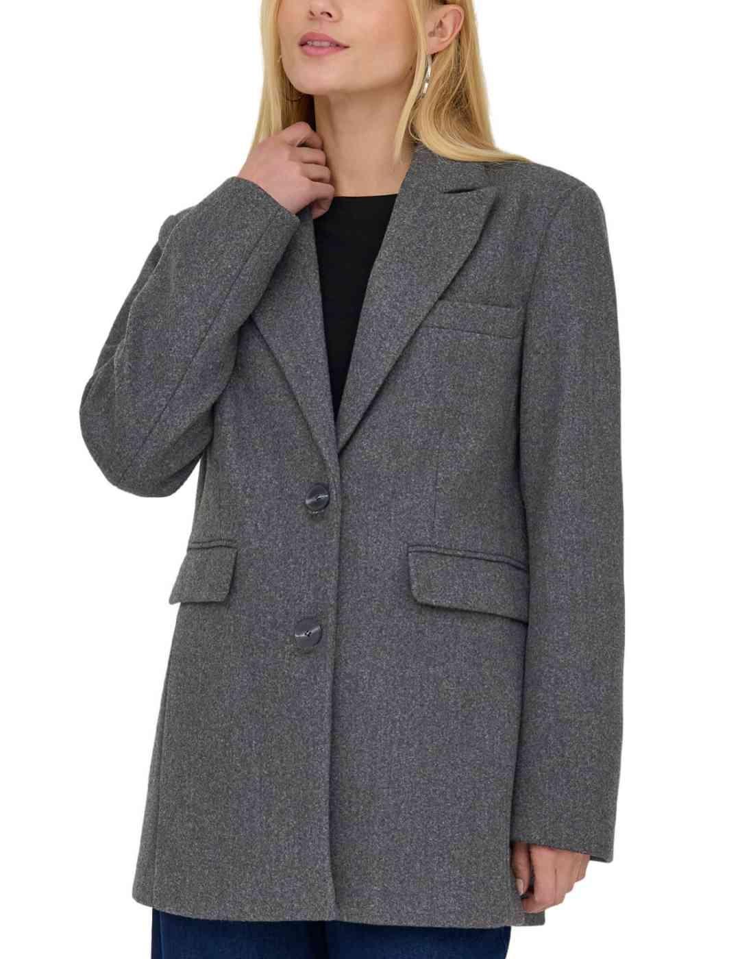 Abrigo Only Blake gris paño afieltrado para mujer