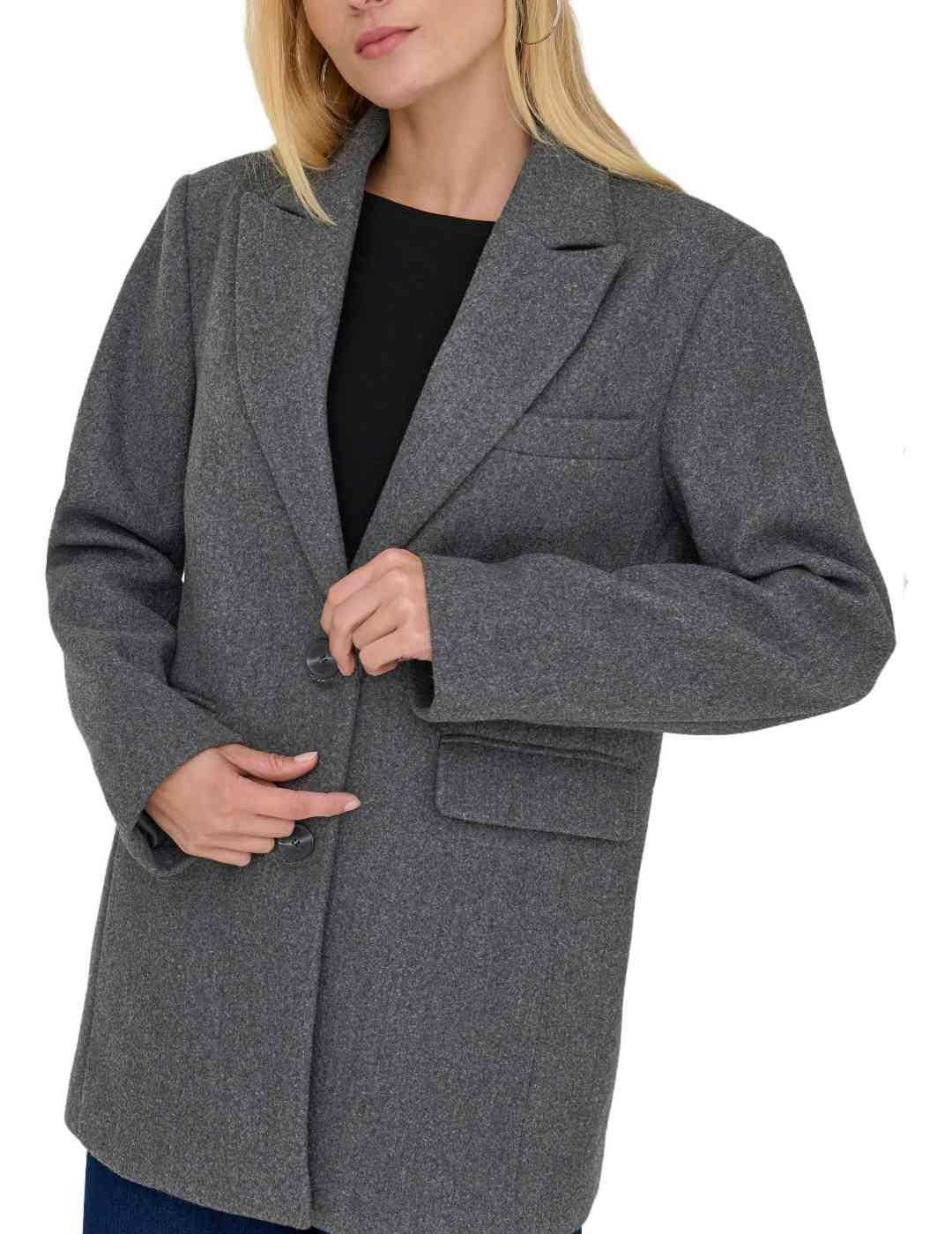 Abrigo Only Blake gris paño afieltrado para mujer