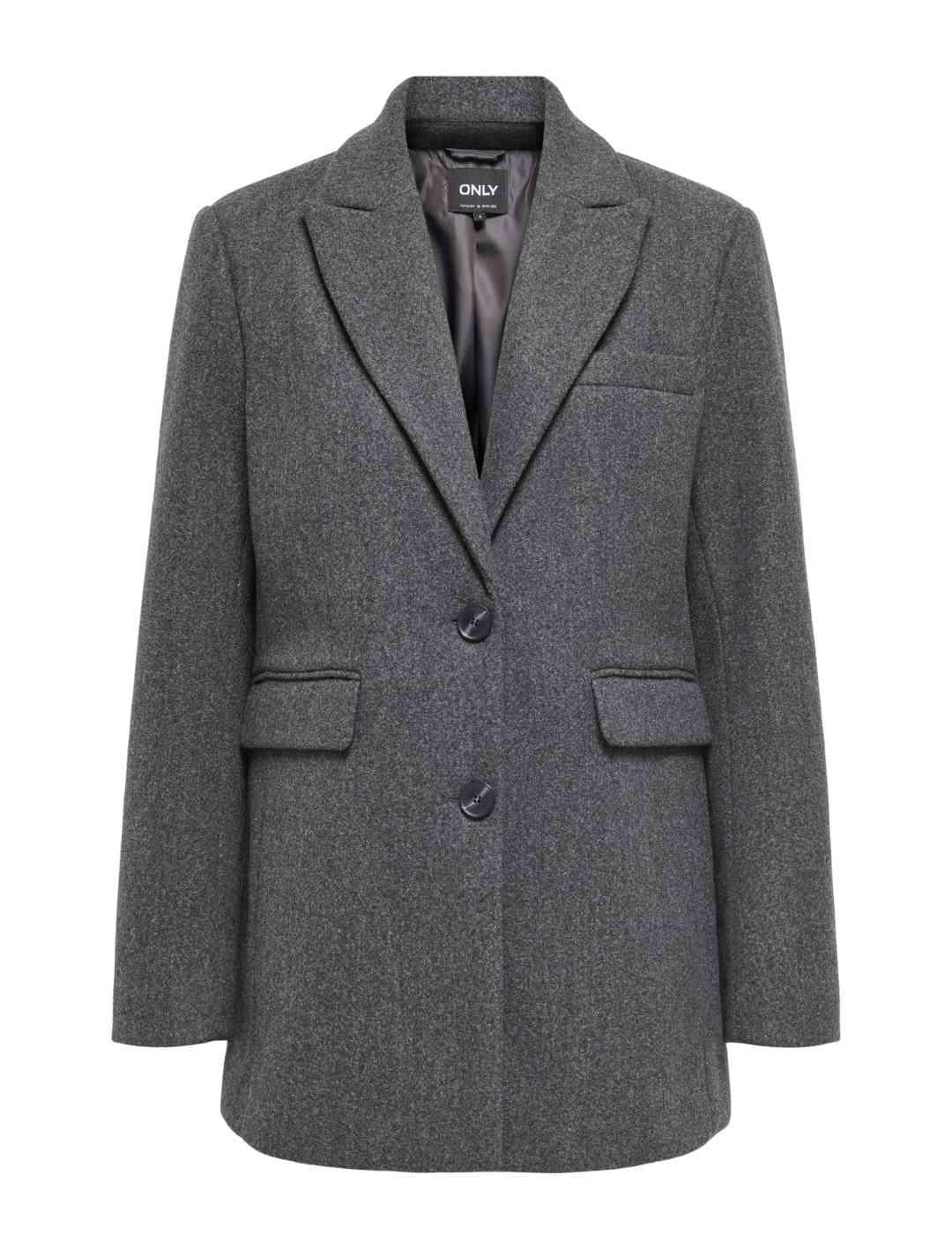 Abrigo Only Blake gris paño afieltrado para mujer