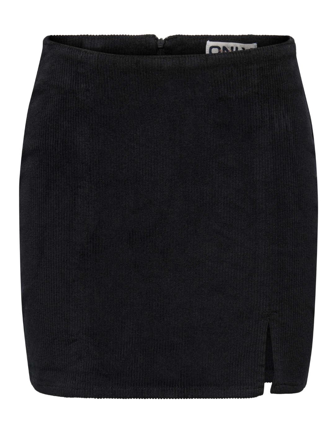 Falda Only Leni corta negra de pana para mujer