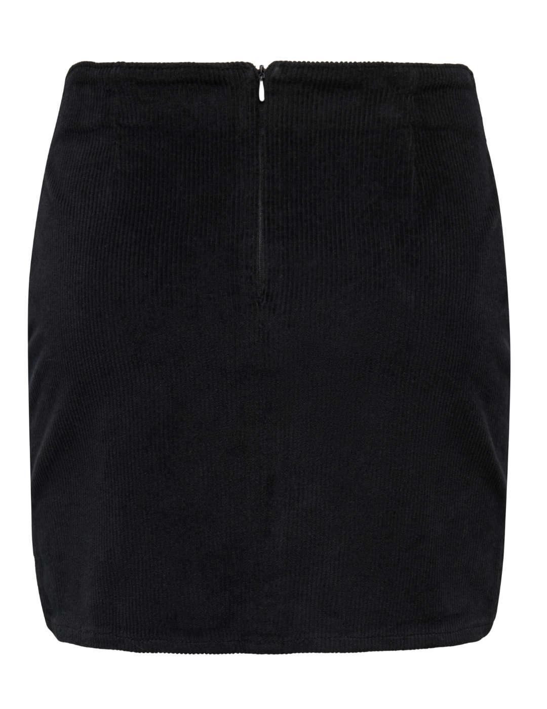 Falda Only Leni corta negra de pana para mujer