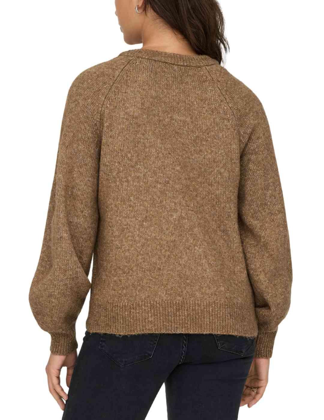 Jersey Only Lauren botones camel de punto para mujer