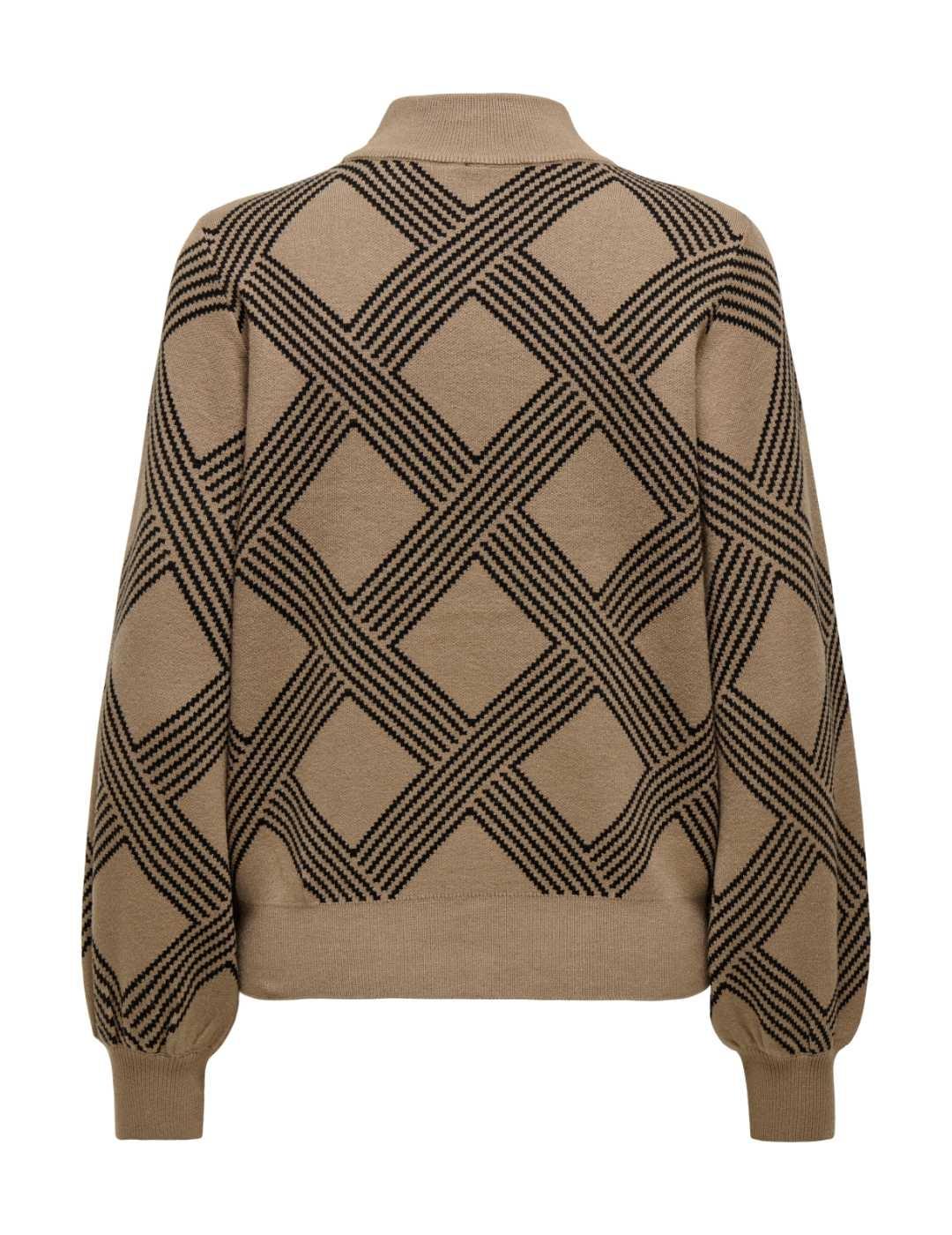 Jersey Only Anny camel estampado rombos de punto para mujer