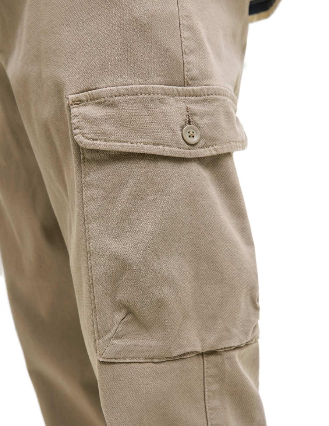 Pantalón Jack&Jones Stace cargo beige bolsillos para hombre