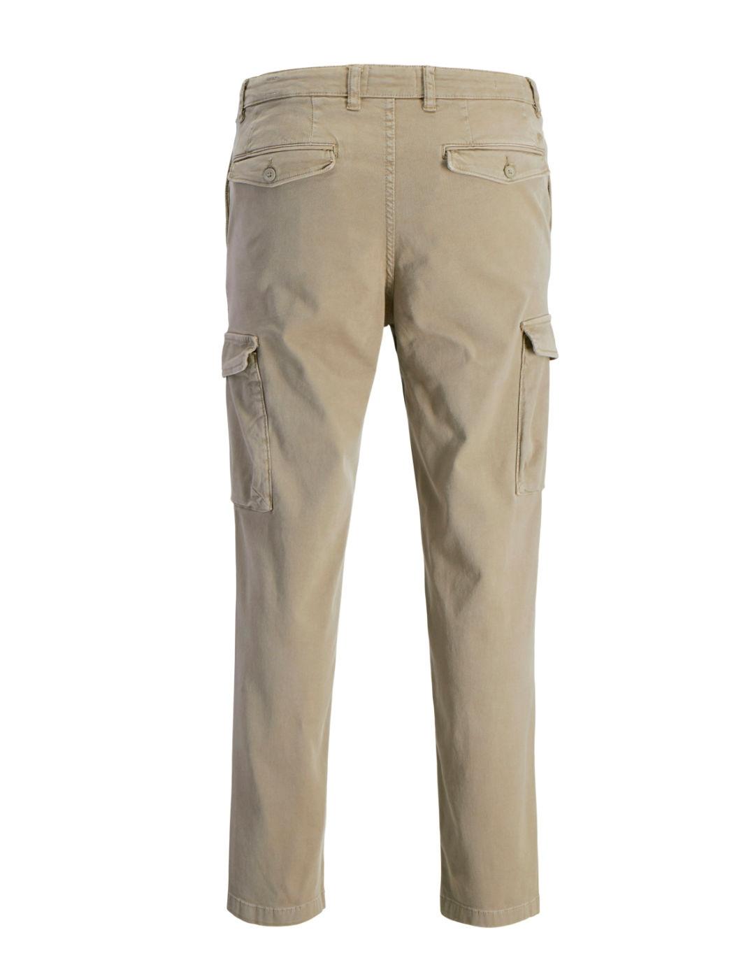 Pantalón Jack&Jones Stace cargo beige bolsillos para hombre