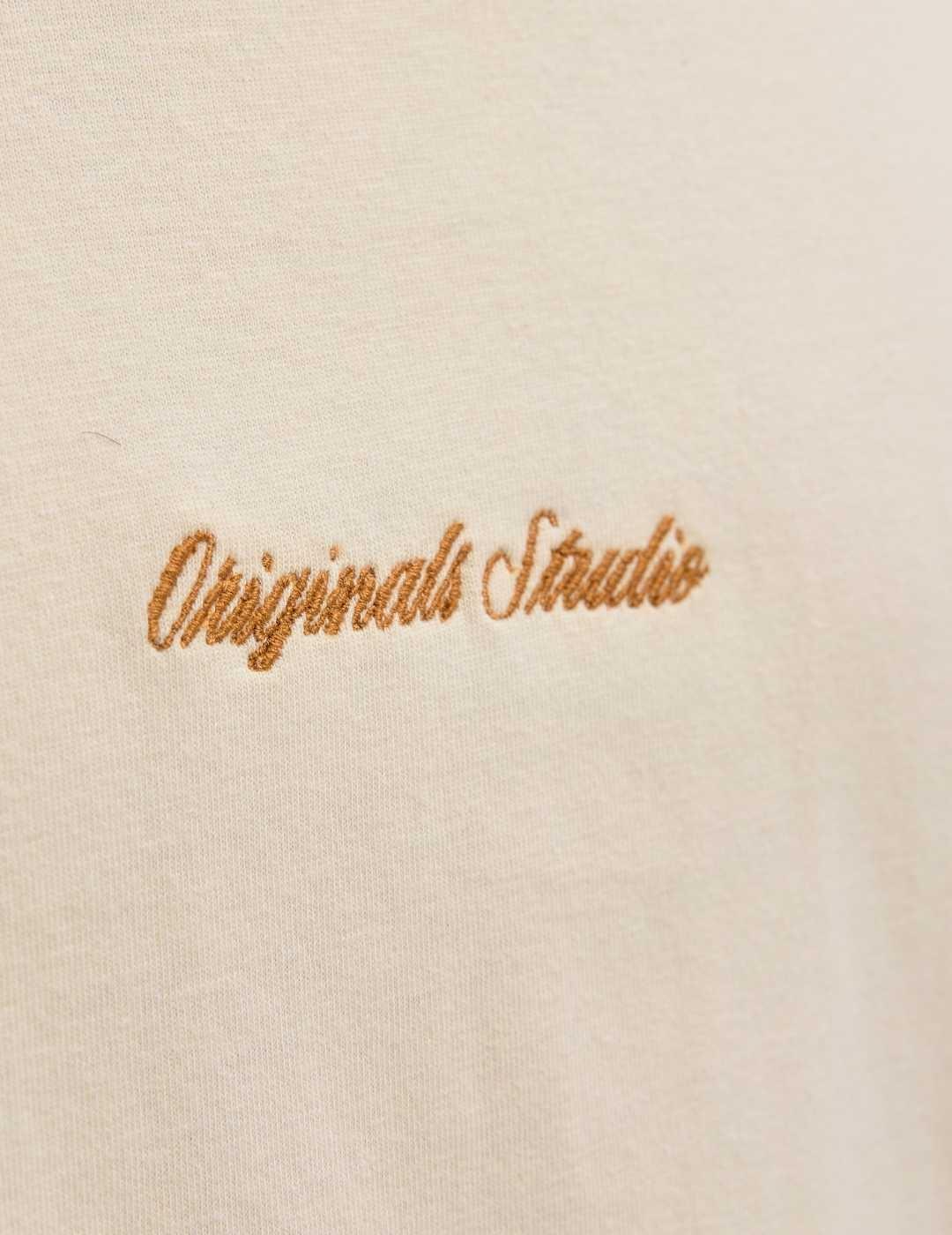 Camiseta Jack&Jones Norrebro crema manga corta de hombre