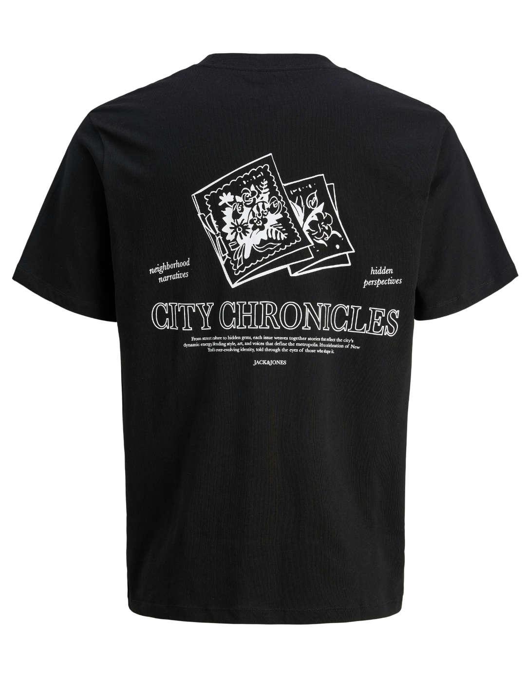 Camiseta Jack&Jones Billyburg negra manga corta para hombre