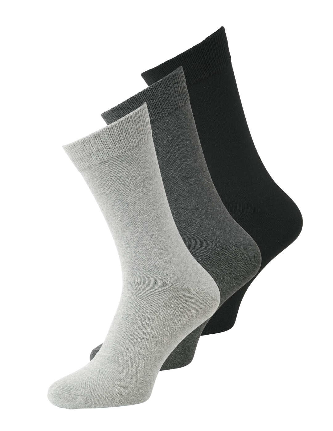 Pack3 calcetines Jack&Jones gris negro media caña de hombre