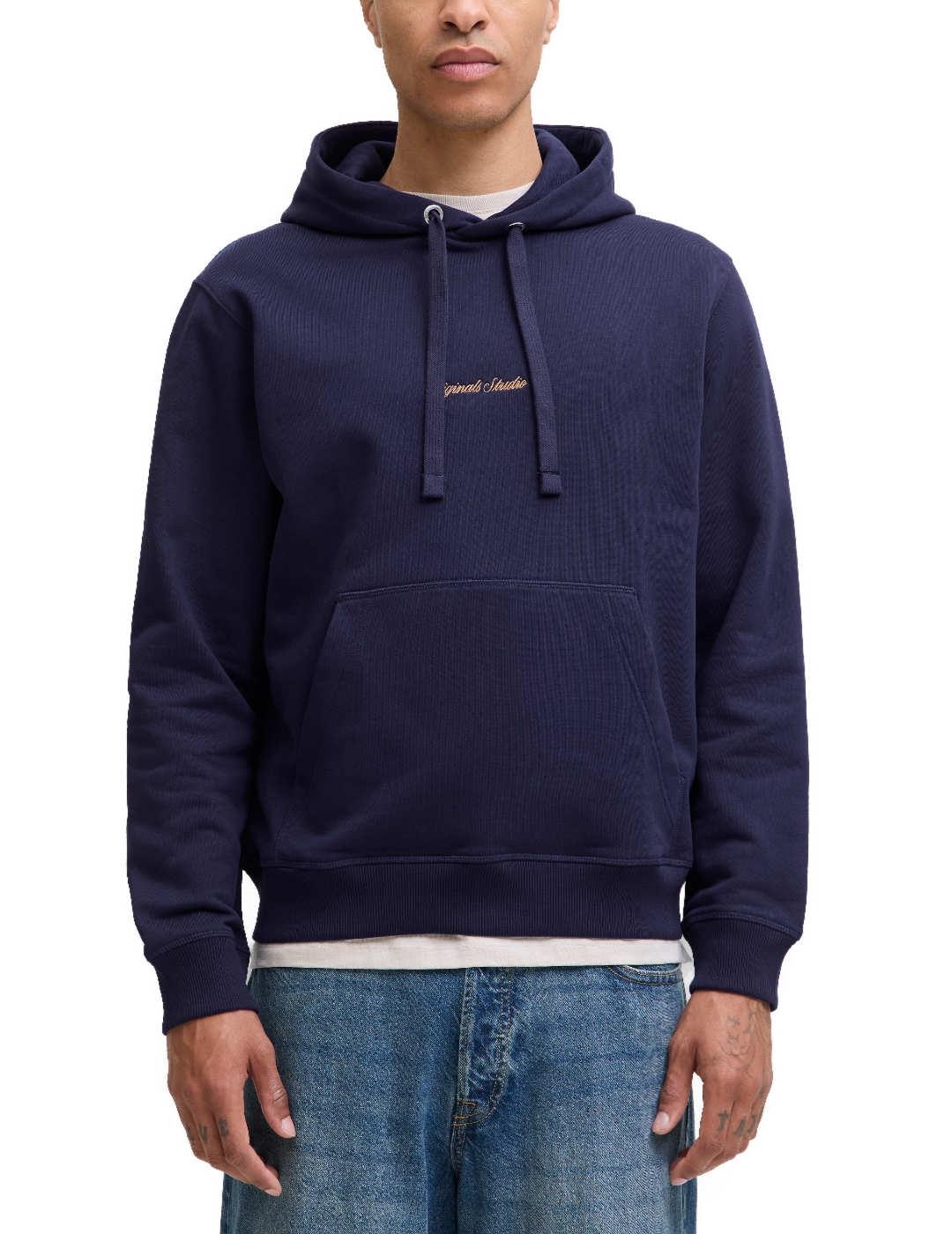 Sudadera Jack&Jones Norrebro azul capucha para hombre