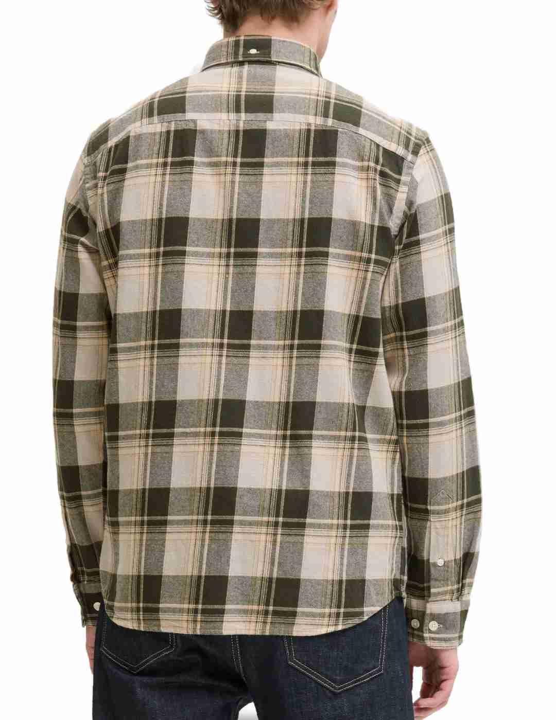 Camisa Jack&Jones Blubrook cuadros verde franela para hombre