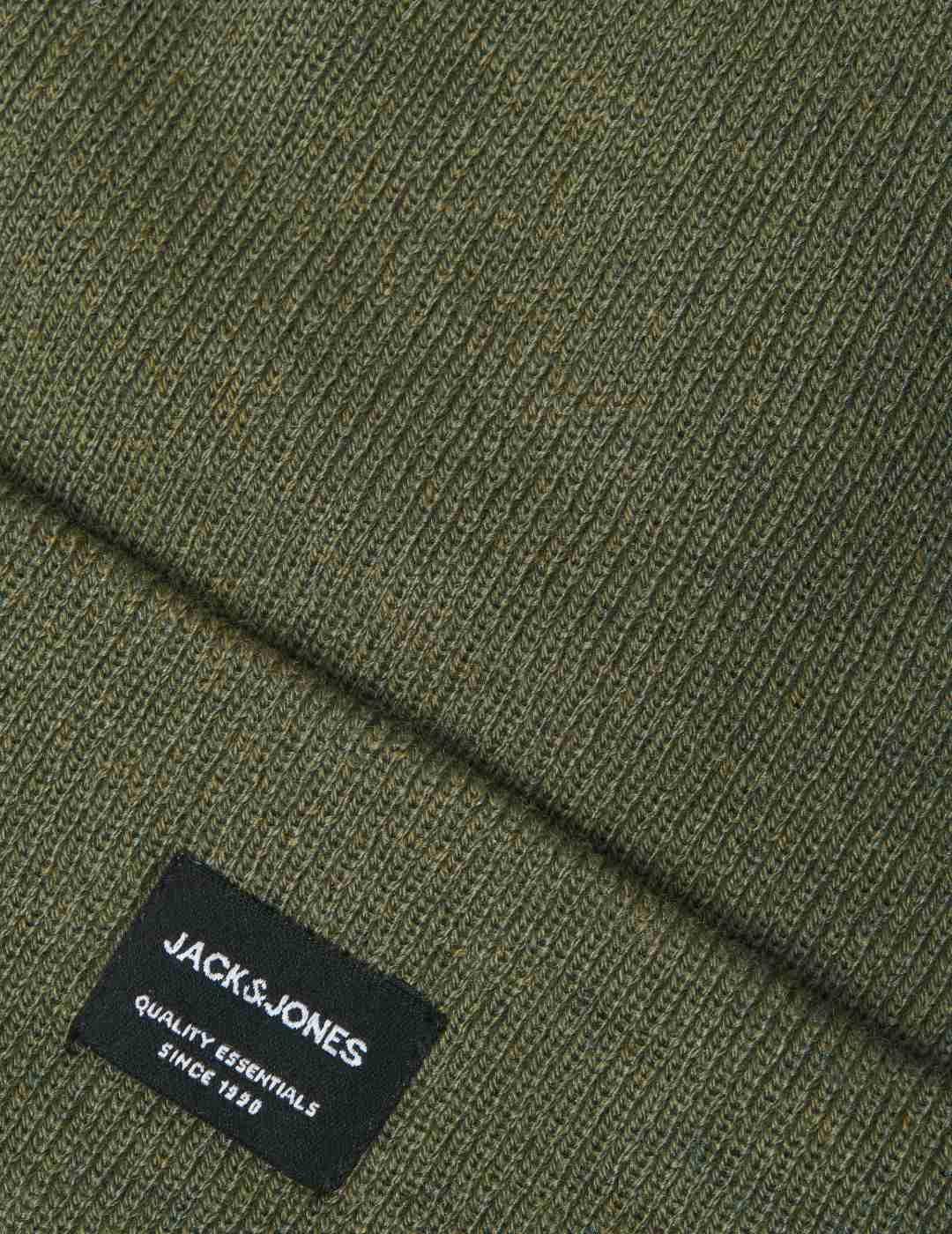 Gorro Jack&Jones Dna verde de punto para hombre