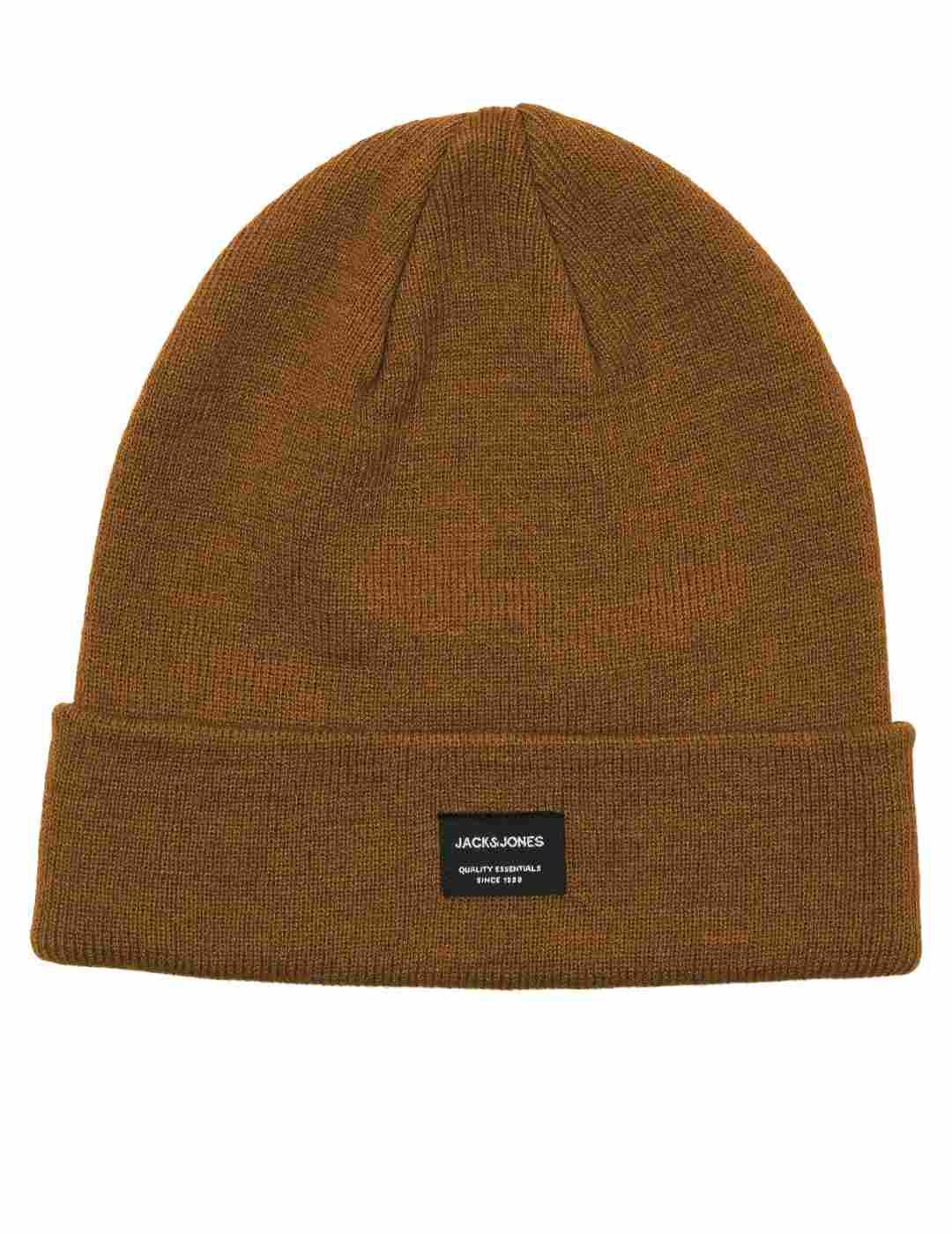 Gorro Jack&Jones Dna camel de punto para hombre