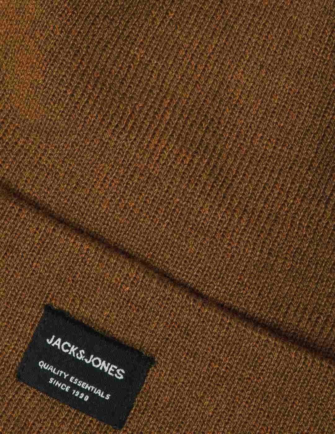 Gorro Jack&Jones Dna camel de punto para hombre