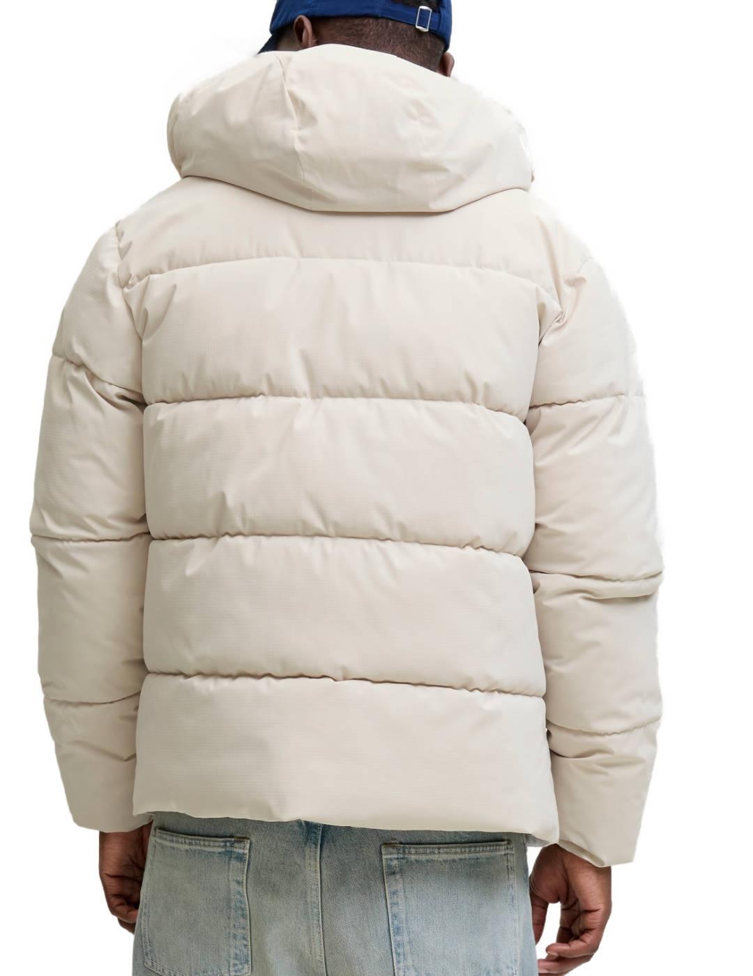 Plumas Jack&Jones Global beige con capucha para hombre