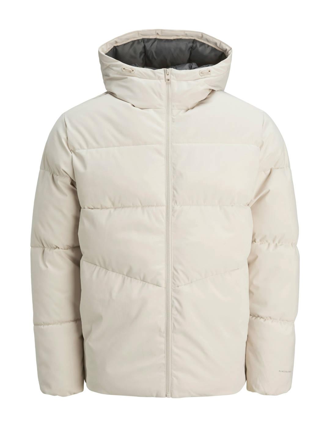Plumas Jack&Jones Global beige con capucha para hombre