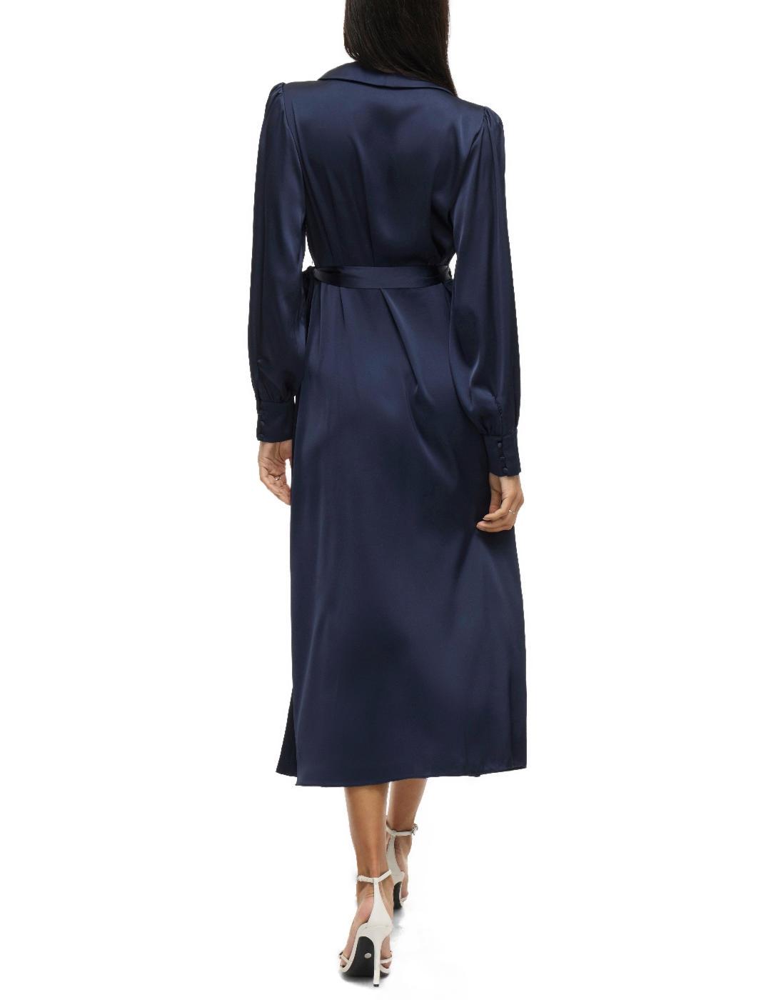 Vestido Vila Enna cruzado marino escote en V para mujer