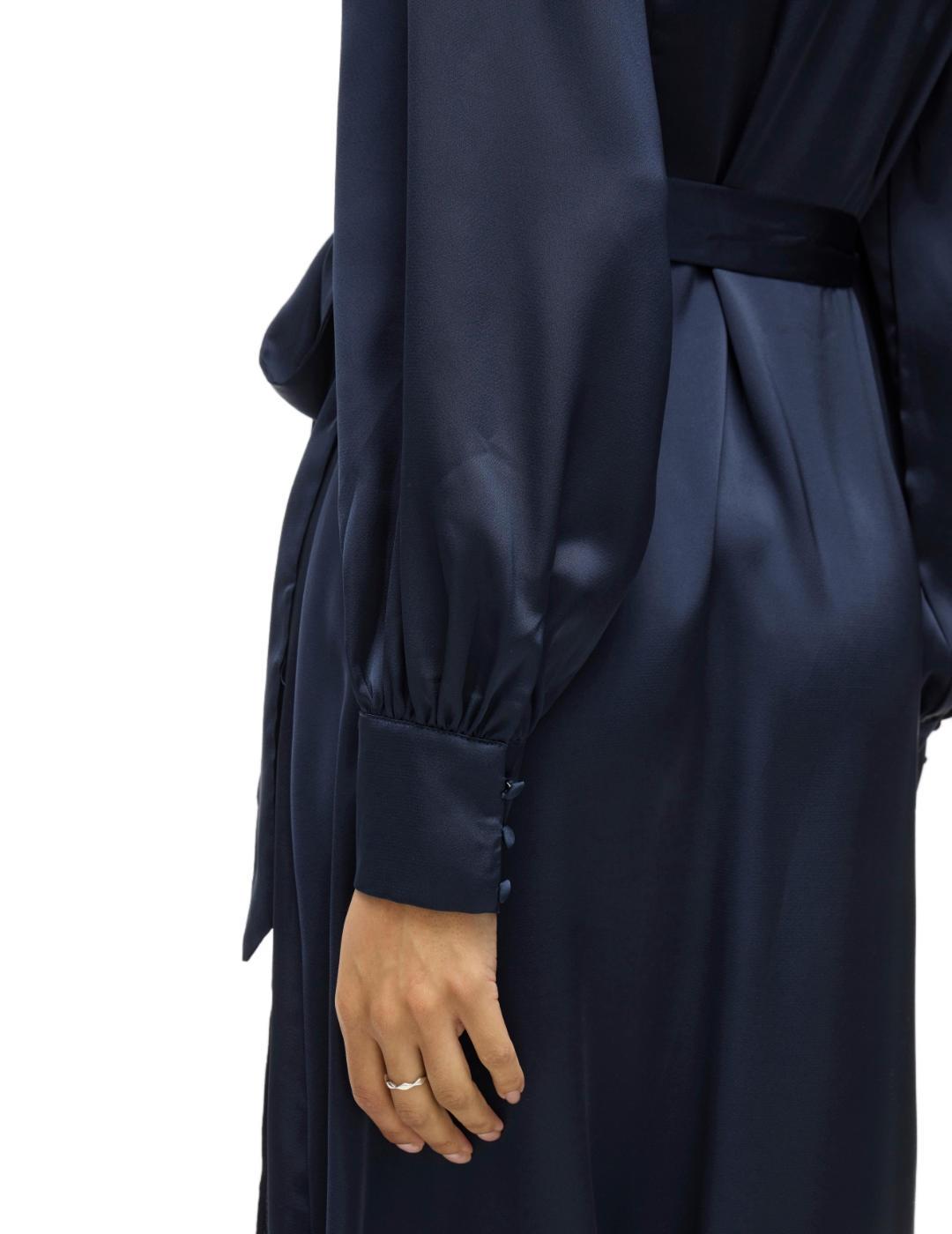 Vestido Vila Enna cruzado marino escote en V para mujer