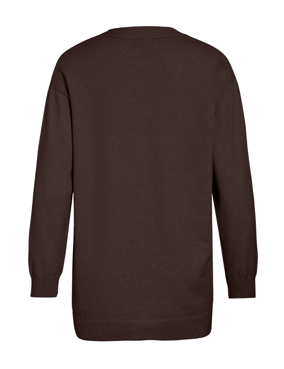 Cárdigan Vila Polly marrón largo cierre botones para mujer