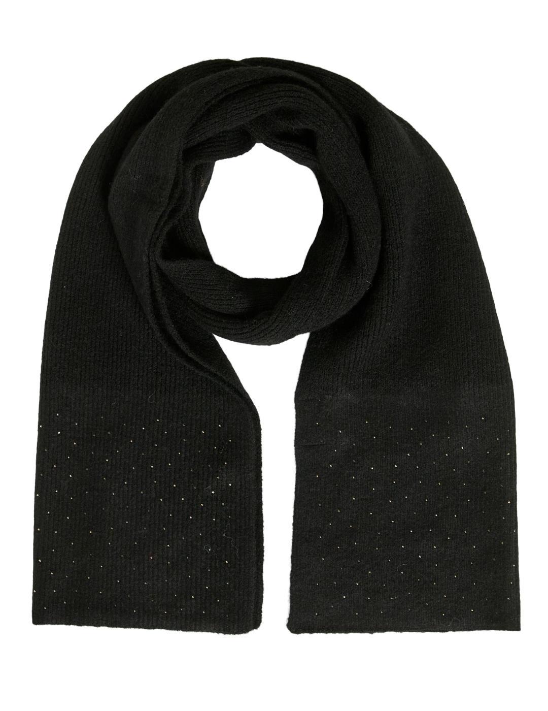 Bufanda Vila Brava con detalles elegante negra para mujer