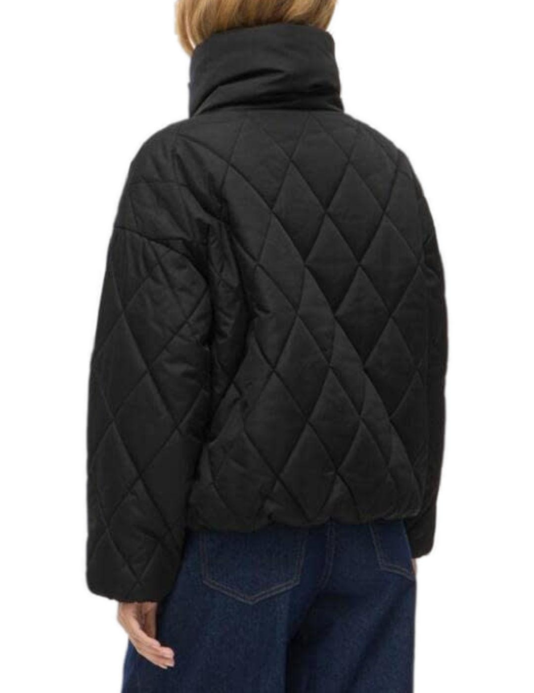 Chaqueta Vila Bumble negro cuello elevado para mujer