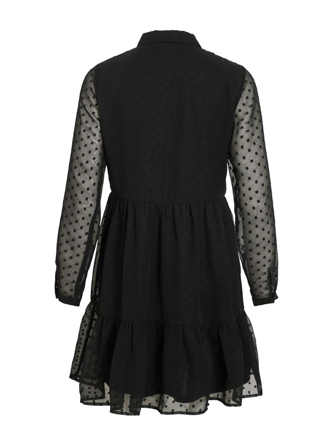 Vestido Vila Mirena negro con transparencias para mujer