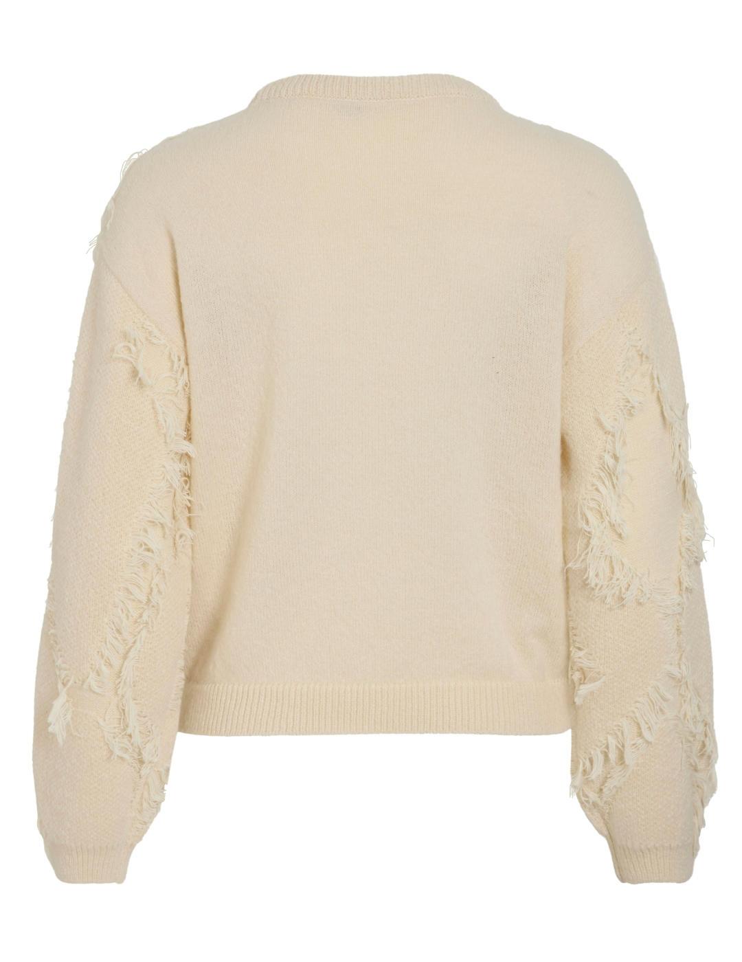 Jersey Vila Nakuna beige desflecado manga larga para mujer