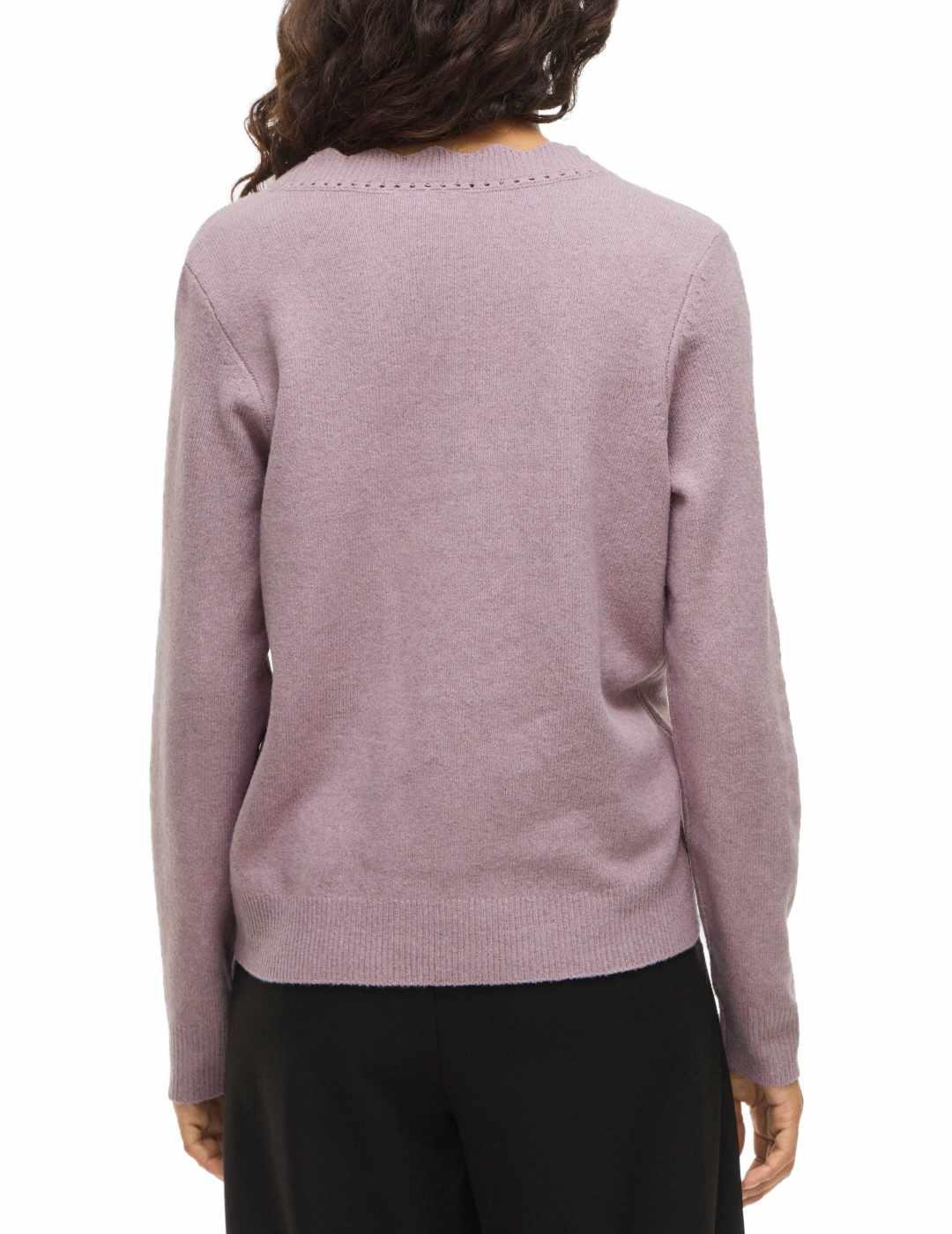 Jersey Vila Nikolina rosa cuello pico para mujer
