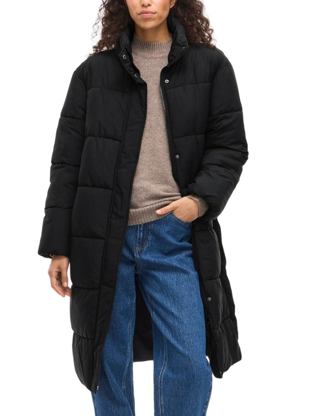 Plumas Vila Puff negro largo acolchado para mujer