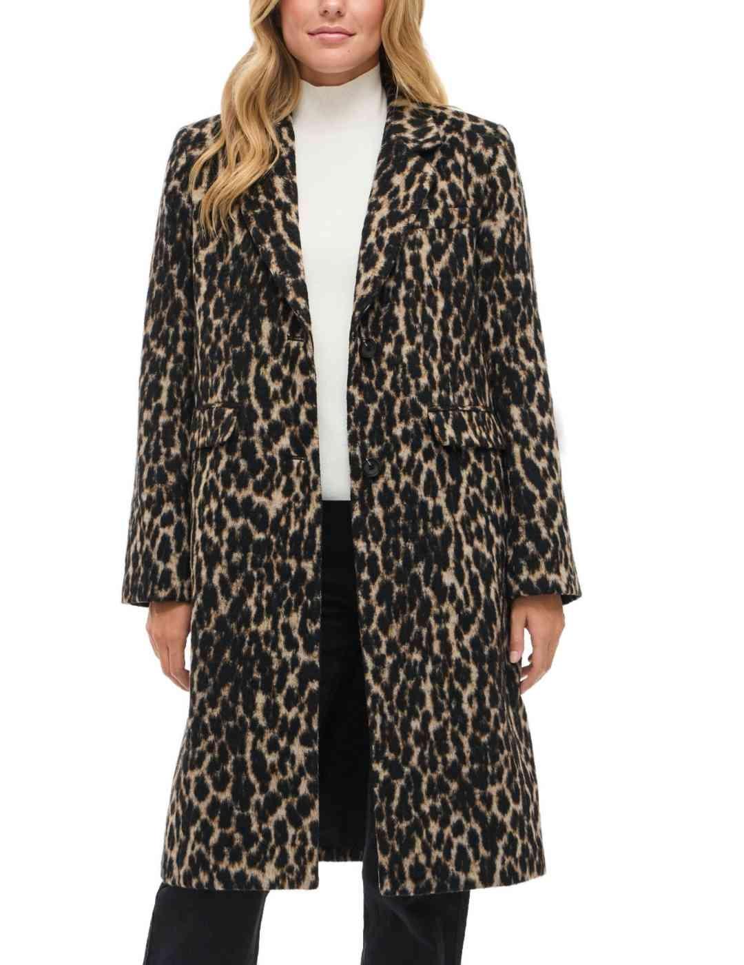 Abrigo Vila Simba leopardo largo midi para mujer