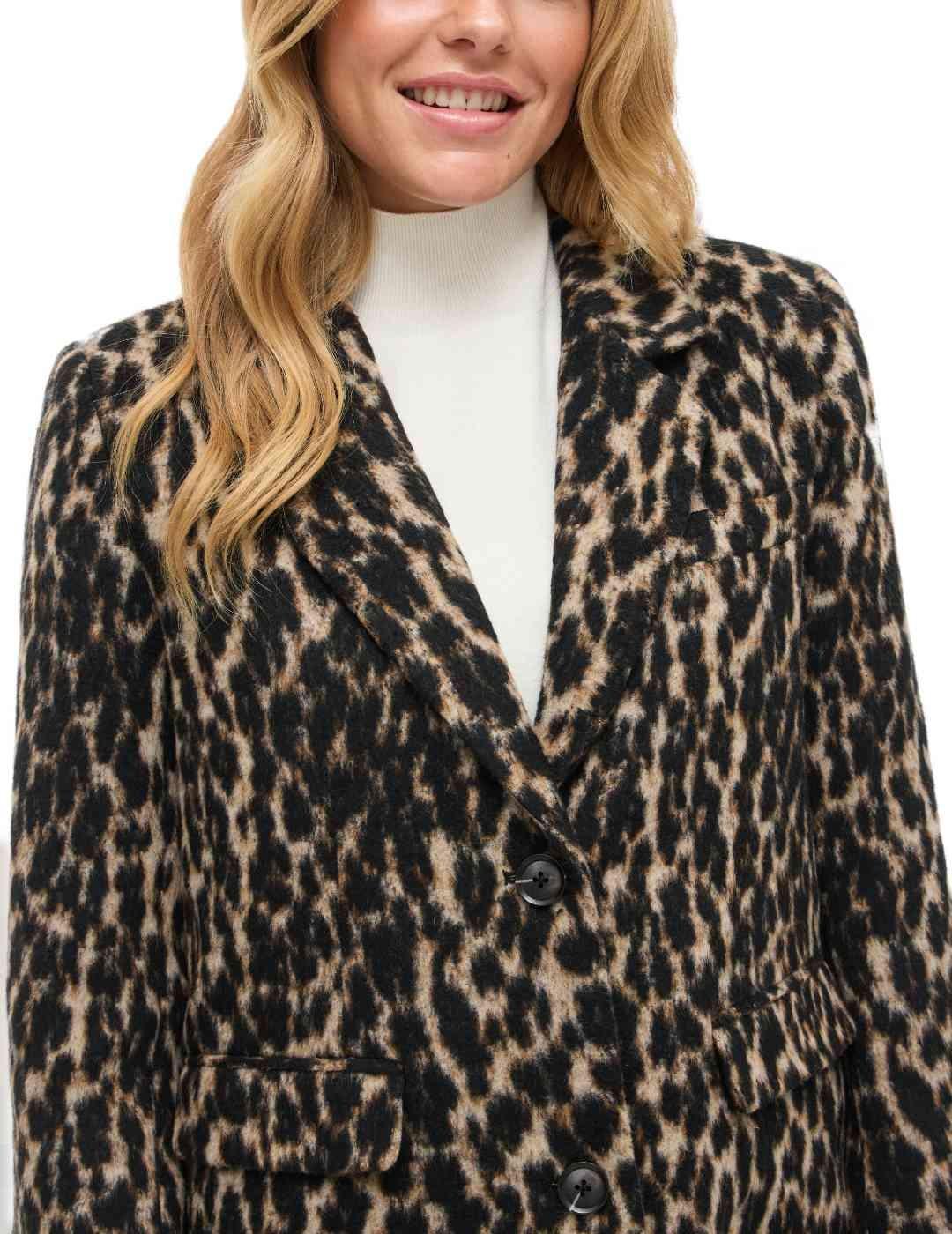Abrigo Vila Simba leopardo largo midi para mujer