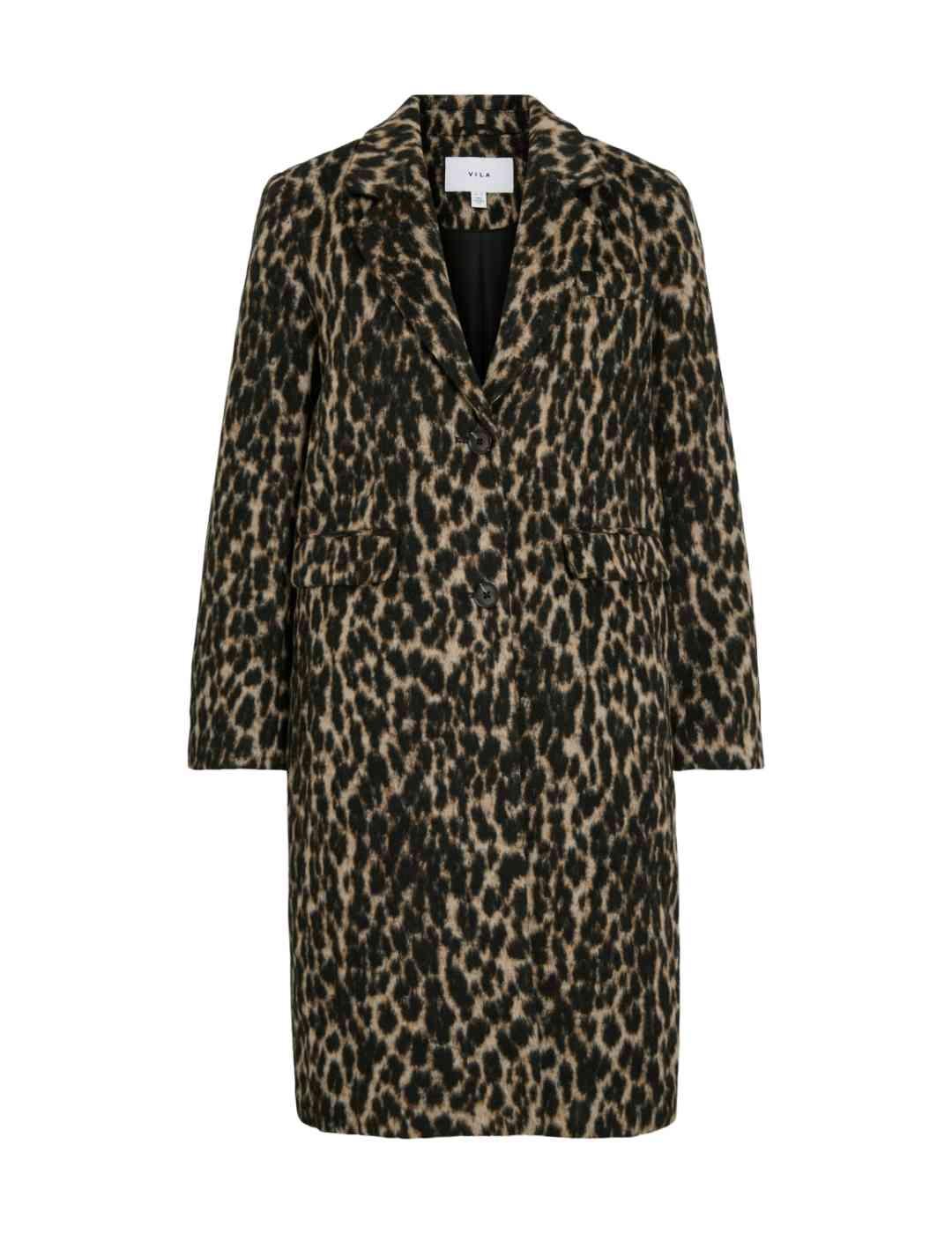 Abrigo Vila Simba leopardo largo midi para mujer
