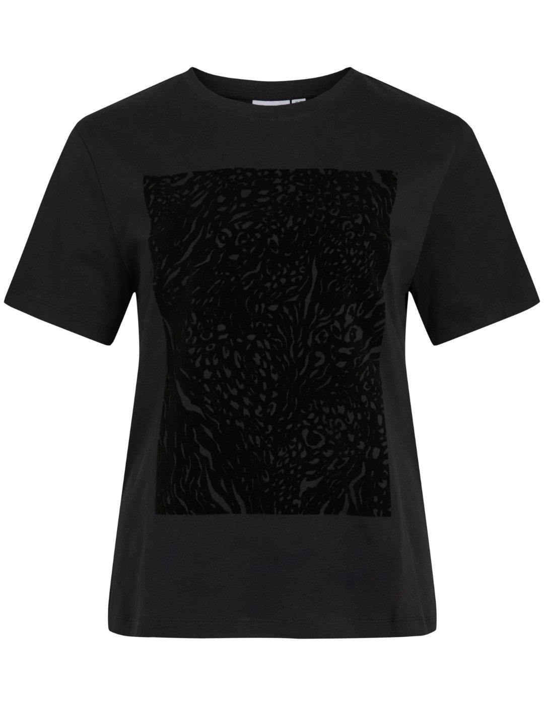 Camiseta Vila Sybil estampado terciopelo negro de mujer