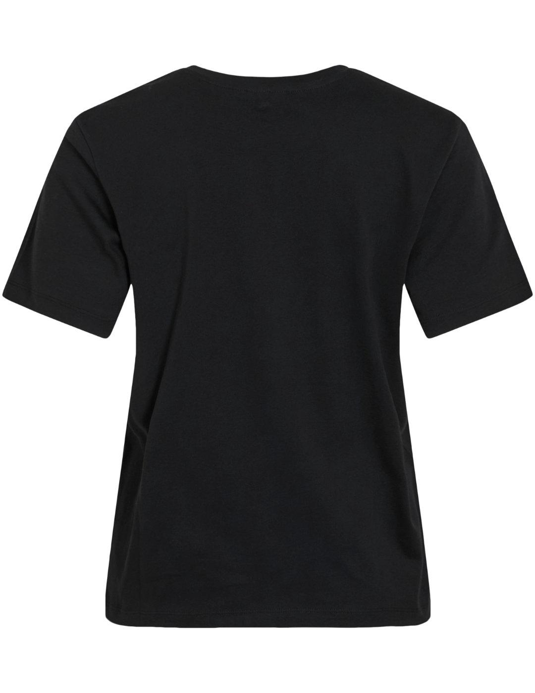 Camiseta Vila Sybil estampado terciopelo negro de mujer