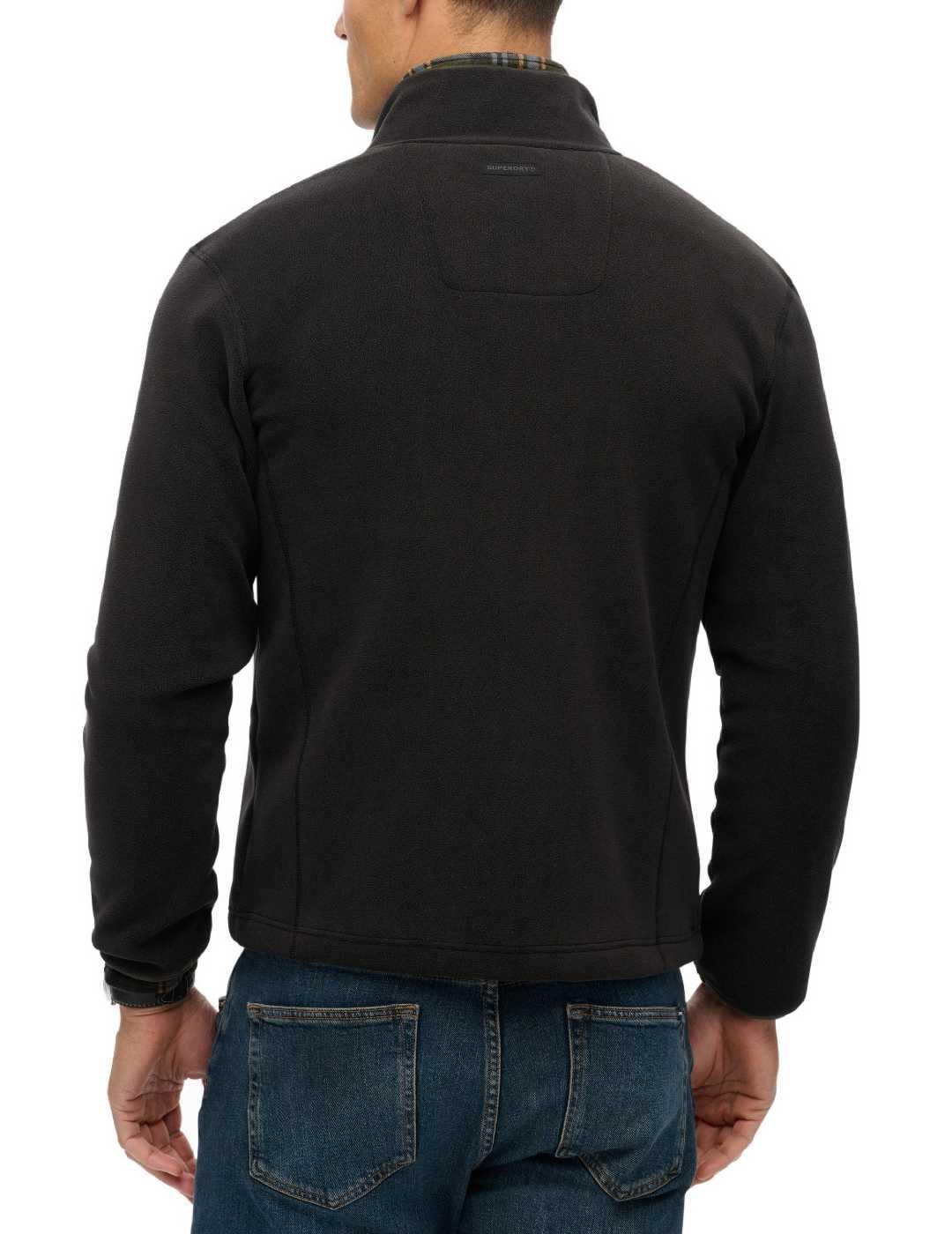 Forro Superdry polar cremallera negro para hombre