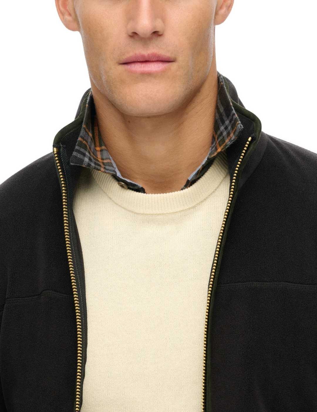 Forro Superdry polar cremallera negro para hombre