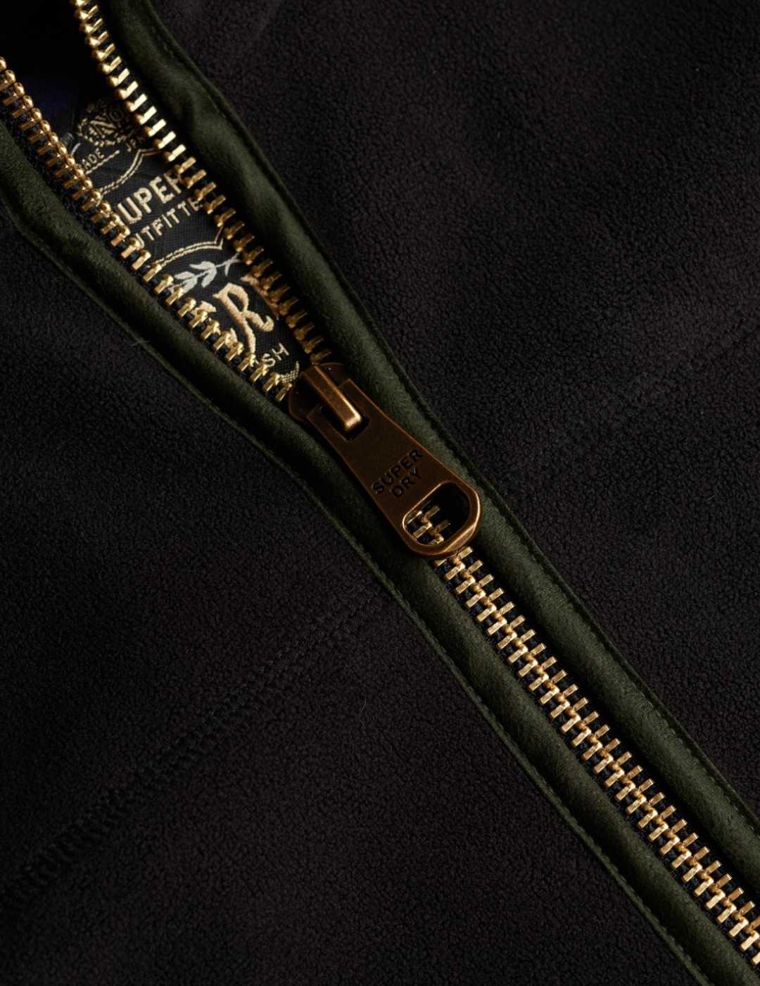 Forro Superdry polar cremallera negro para hombre