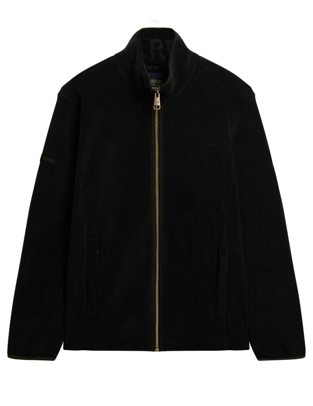 Forro Superdry polar cremallera negro para hombre