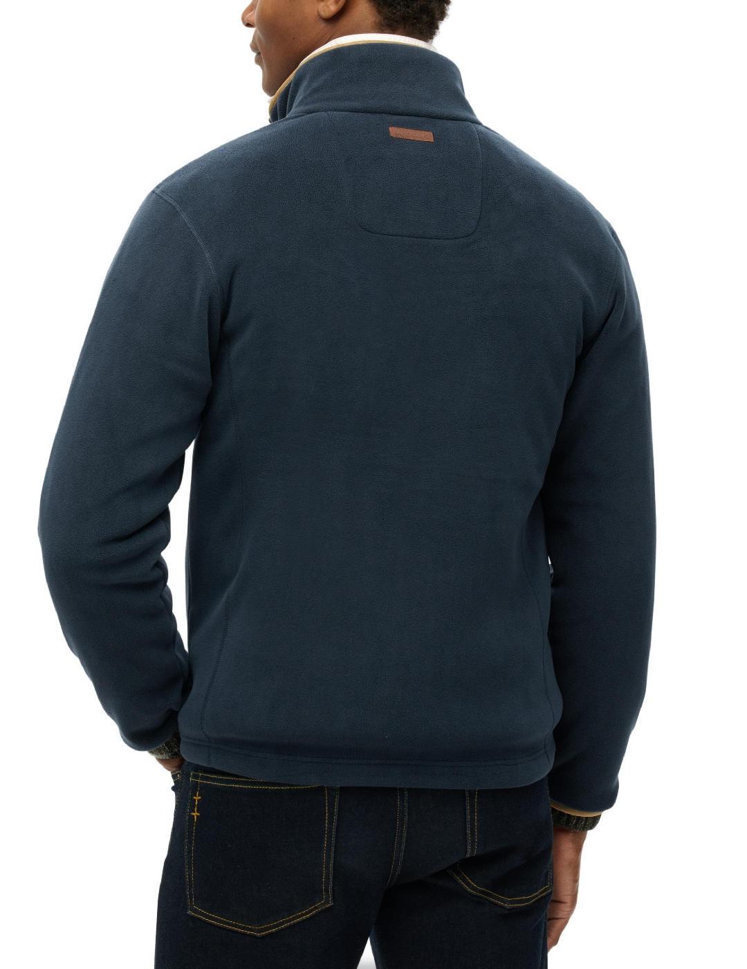 Forro Superdry polar cremallera azul marino para hombre