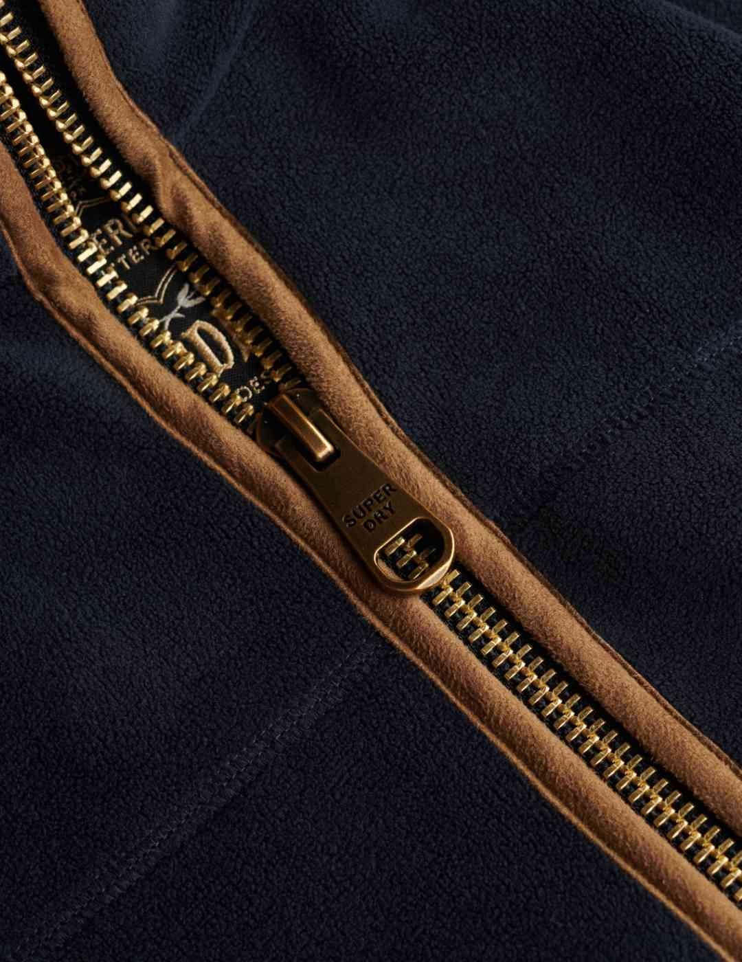Forro Superdry polar cremallera azul marino para hombre