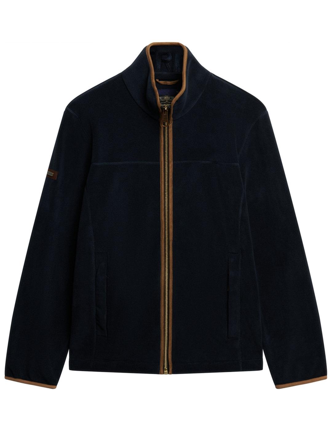 Forro Superdry polar cremallera azul marino para hombre