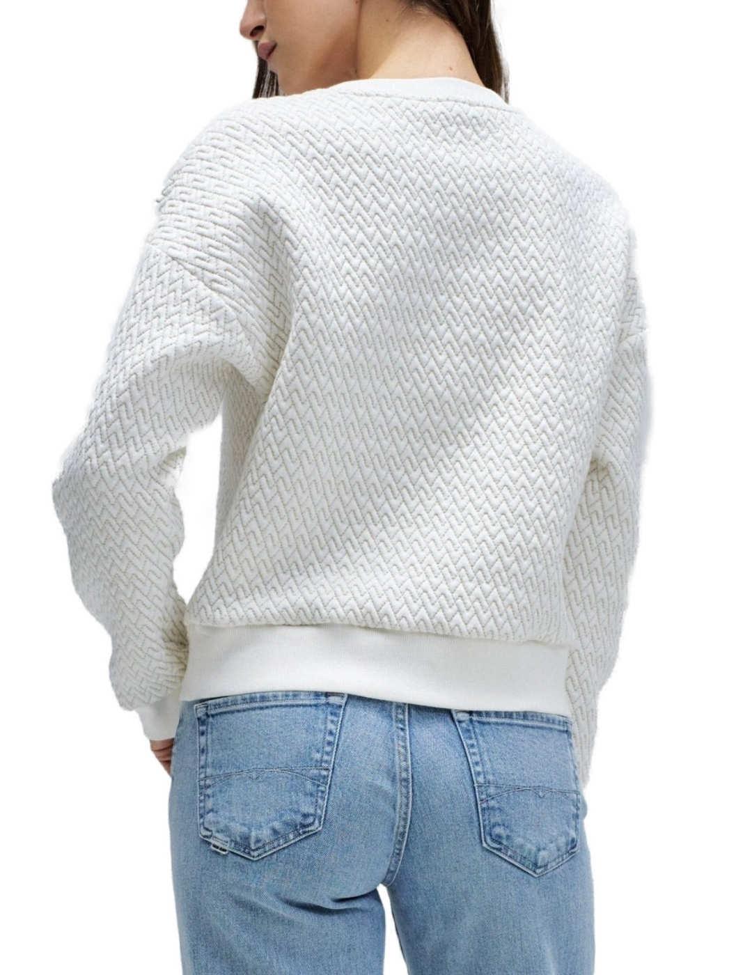 Sudadera Salsa blanca detalles dorados para mujer