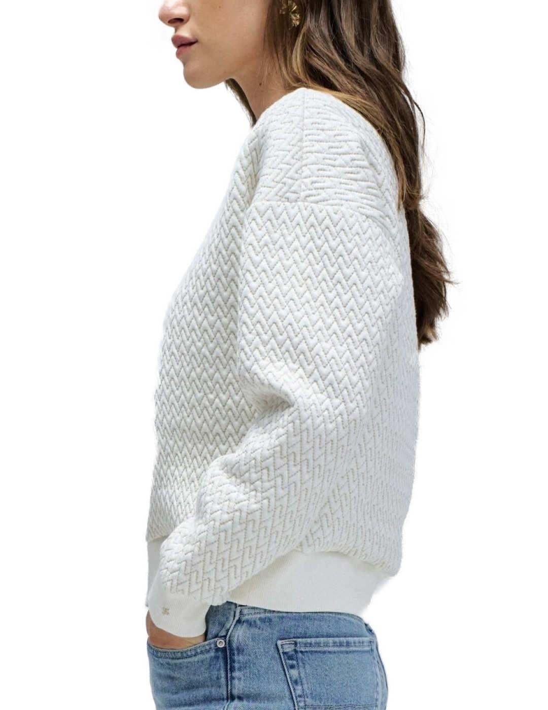 Sudadera Salsa blanca detalles dorados para mujer