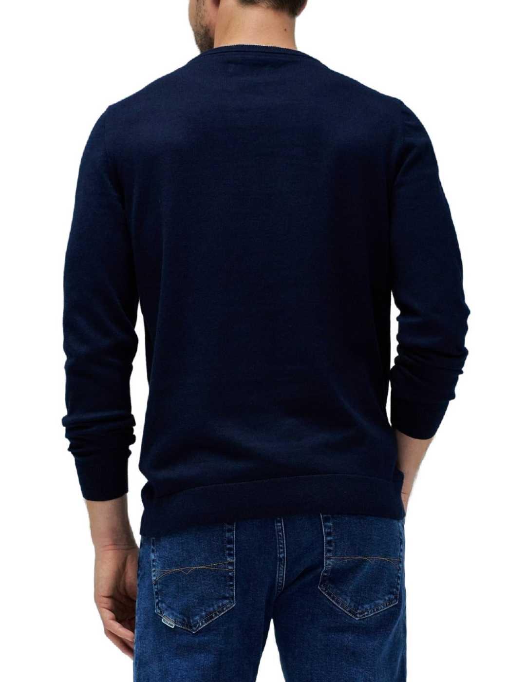 Jersey Salsa marino cuello camiseta de punto fino de hombre