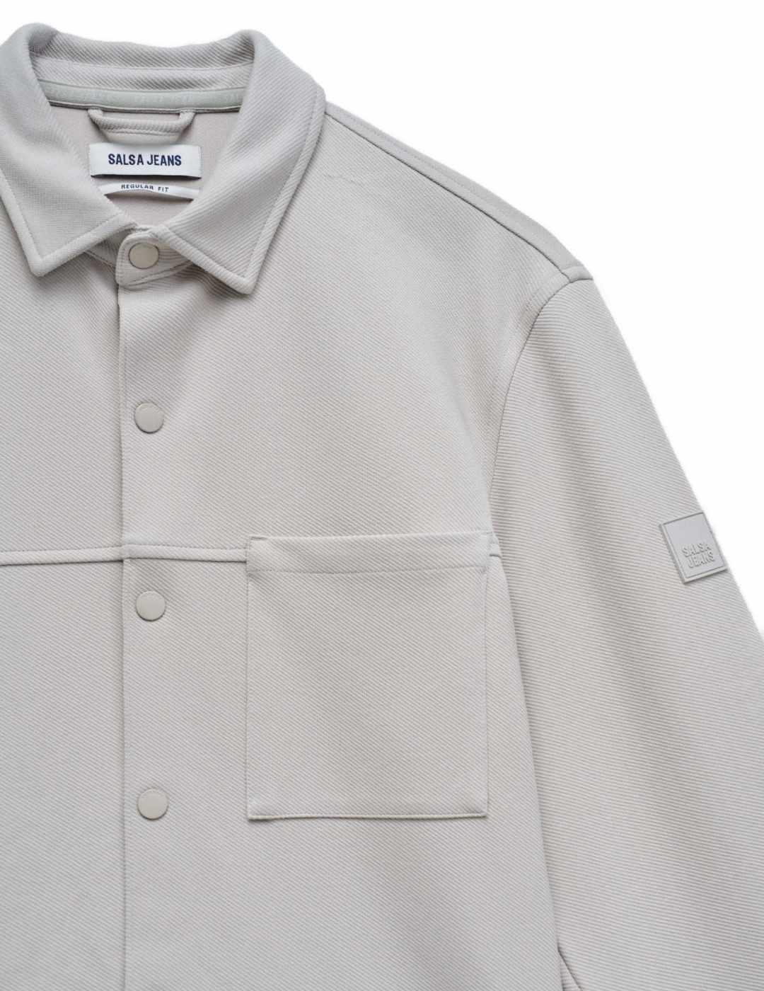 Camisa Salsa con botones a presión beige de hombre