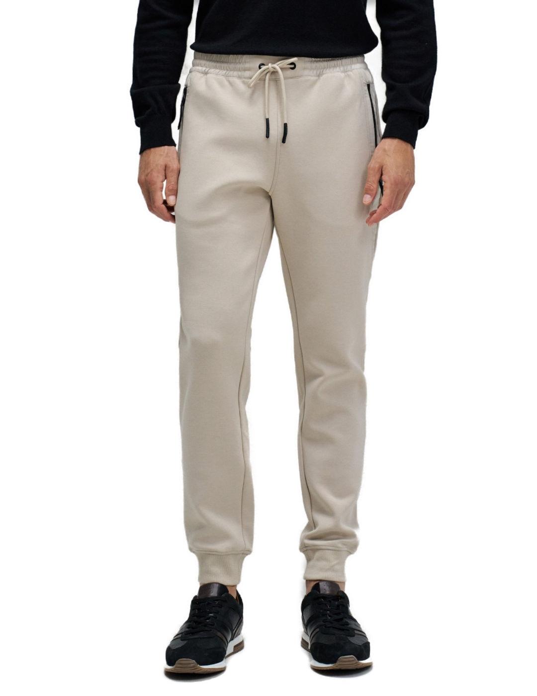 Pantalón Salsa Jogger slim beige con puño para hombre