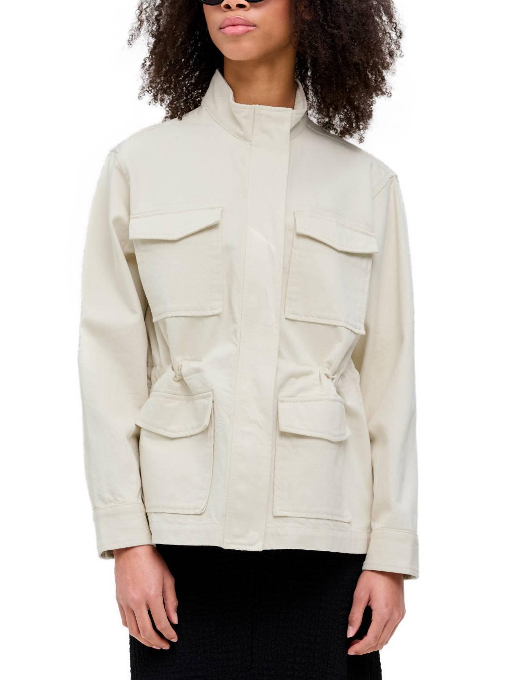 Chaqueta militar JJXX Anna blanco roto regular para mujer