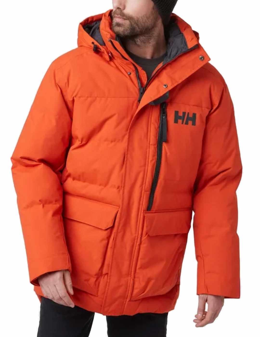 Plumas Helly Hansen Tromsoe naranja con capucha para hombre