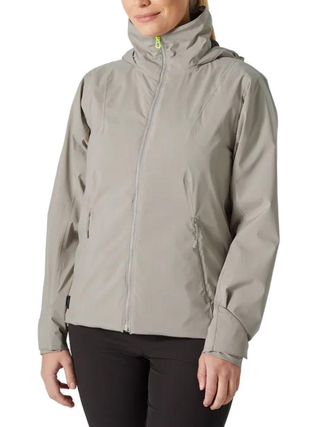 Chaqueta Helly Hansen Racing gris claro capucha para mujer