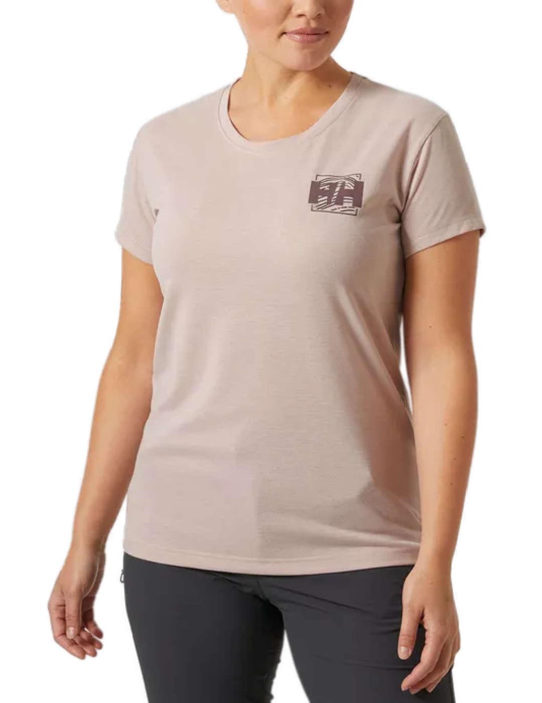 Camiseta Helly Hansen Skog rosa palo manga corta para mujer